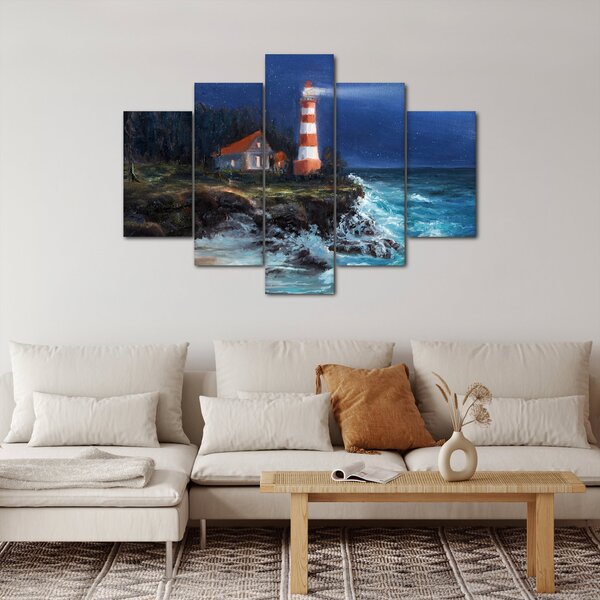 Slika - Svetilnik na obali oceana, akvarel (150x105 cm)