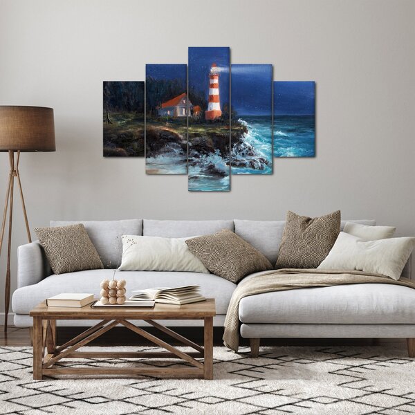 Slika - Svetilnik na obali oceana, akvarel (150x105 cm)