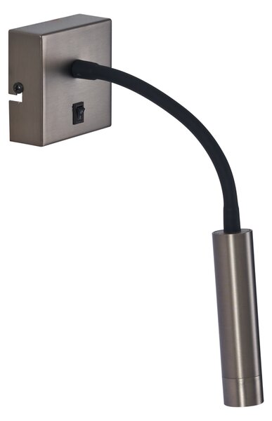 Set van 2 moderne wandlamp gunmetal met USB-C - Gosna