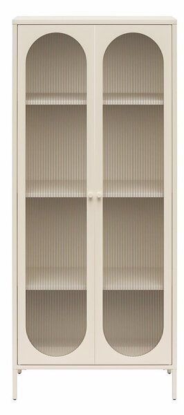 Krem metalna vitrina 80x186x40 cm Luna – Støraa