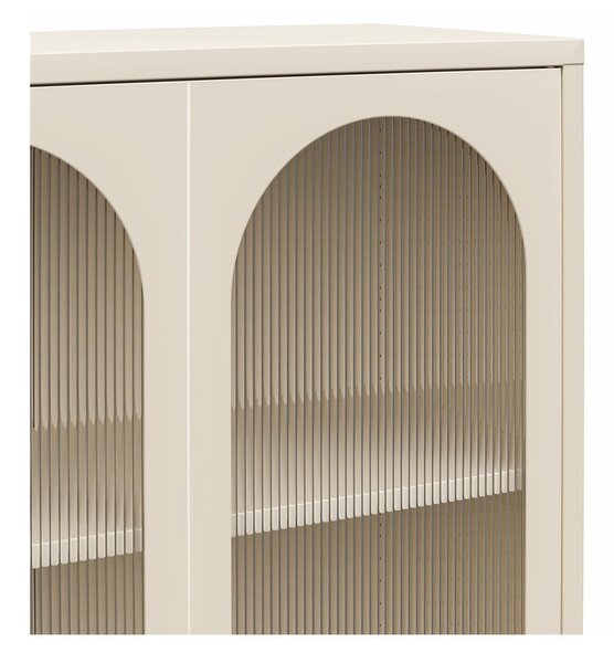 Krem metalna vitrina 80x186x40 cm Luna – Støraa