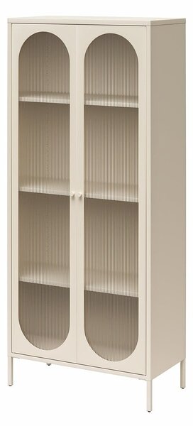Krem metalna vitrina 80x186x40 cm Luna – Støraa
