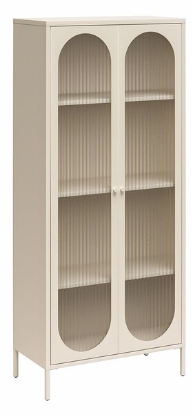 Krem metalna vitrina 80x186x40 cm Luna – Støraa