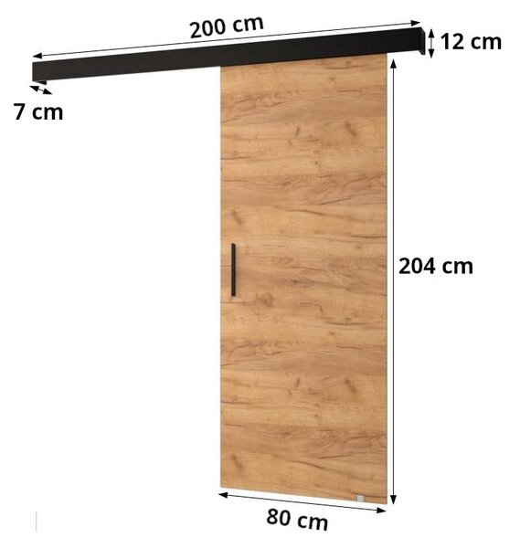 Klizna vrata 80 cm Slavdro 3 (bijela mat)