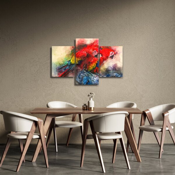 Slika rdeče papige ara (90x60 cm)