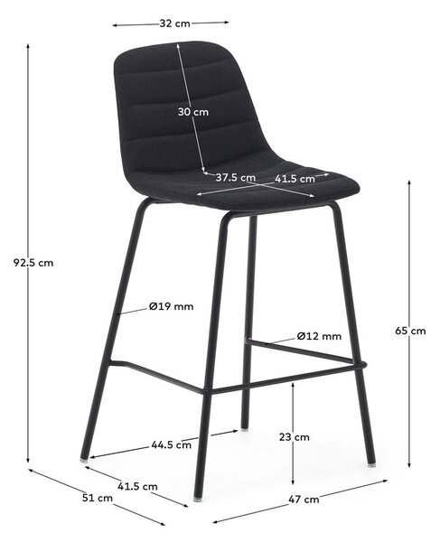 Crne barske stolice u setu 2 kom 92,5 cm Zunilda – Kave Home