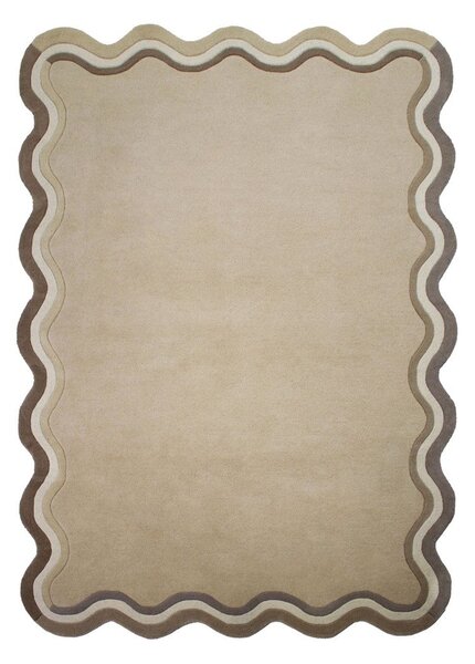 Ručno rađen vunen tepih u prirodnoj boji 200x290 cm Leo Scallop – Flair Rugs
