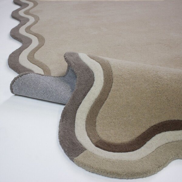 Ručno rađen vunen tepih u prirodnoj boji 200x290 cm Leo Scallop – Flair Rugs