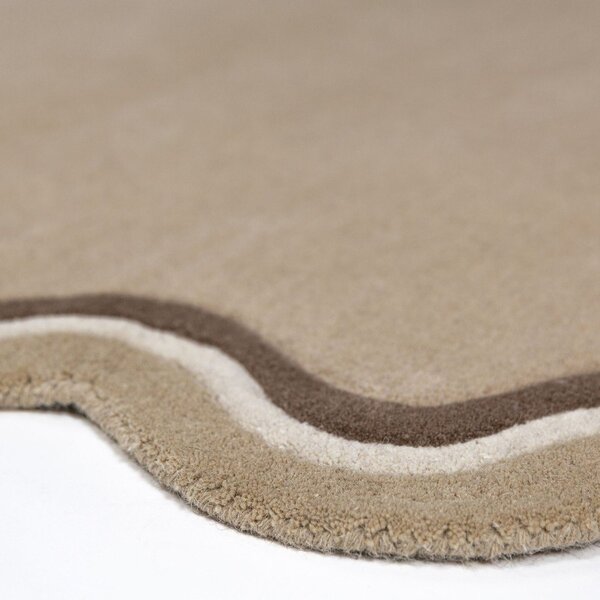 Ručno rađen vunen okrugao tepih u prirodnoj boji ø 180 cm Leo Scallop – Flair Rugs