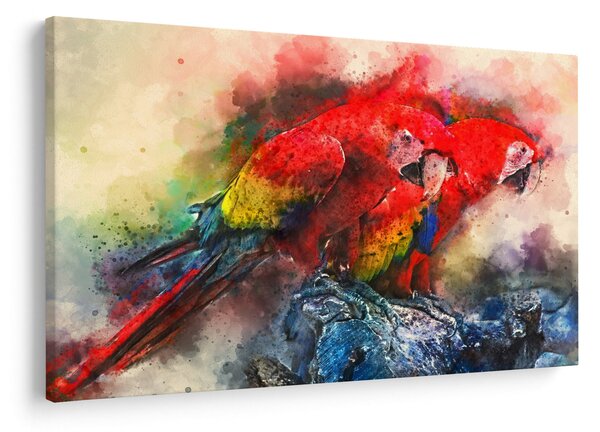 Slika rdeče papige ara (90x60 cm)