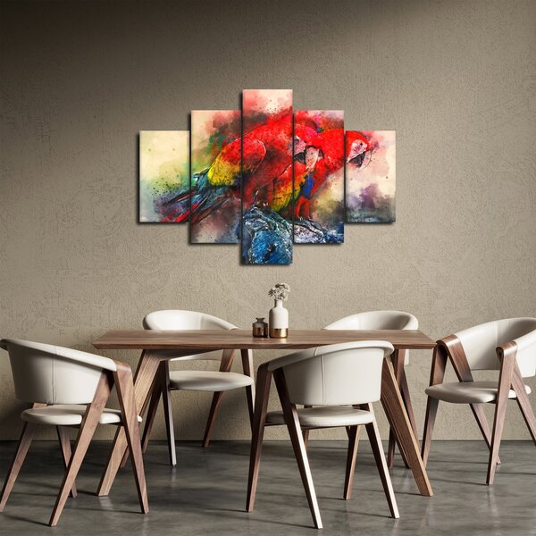Slika rdeče papige ara (150x105 cm)