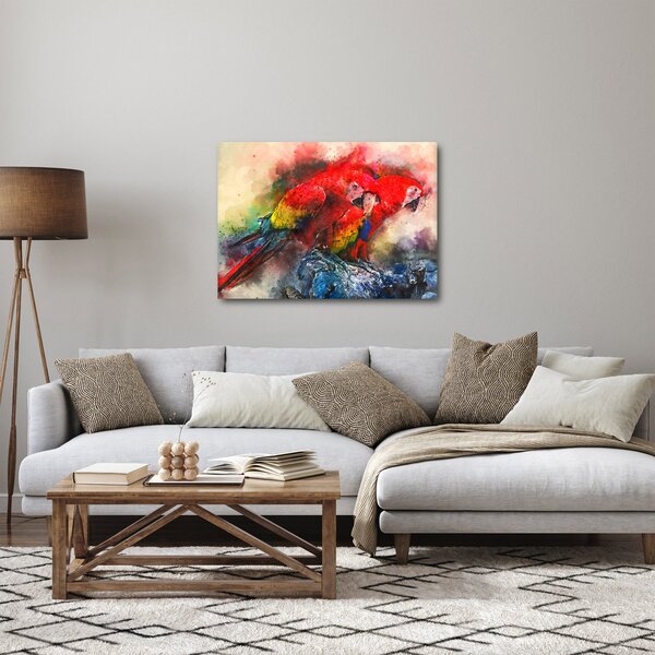Slika rdeče papige ara (70x50 cm)