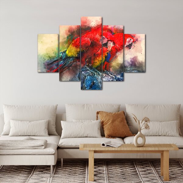 Slika rdeče papige ara (150x105 cm)
