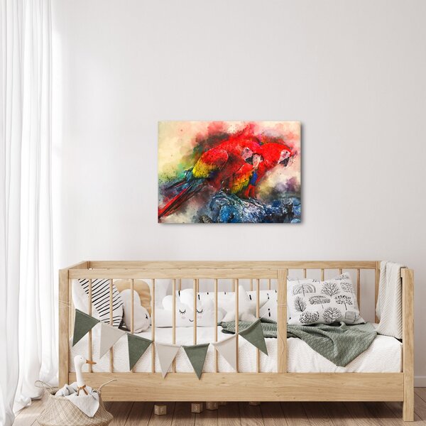 Slika rdeče papige ara (70x50 cm)
