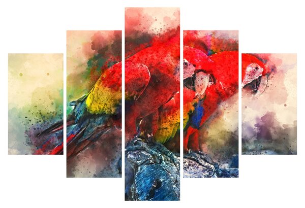 Slika rdeče papige ara (150x105 cm)