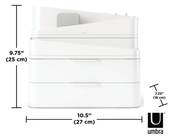 Bijeli plastični kupaonski organizator za kozmetiku Glam - Umbra