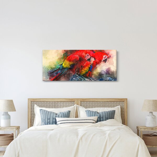 Slika rdeče papige ara (120x50 cm)