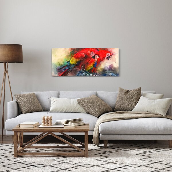 Slika rdeče papige ara (120x50 cm)