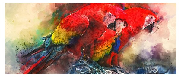 Slika rdeče papige ara (120x50 cm)