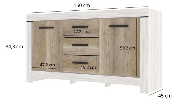 Zondo.hr Komoda Bloquearon 1 (bor canyon + hrast karabela) . Akcija -22%. 1116765
