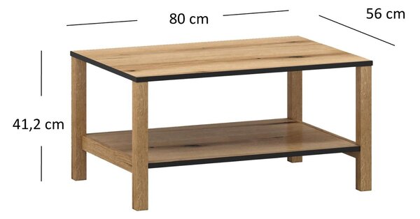 Stolić za kavu Botones (hrast evoke + crna)