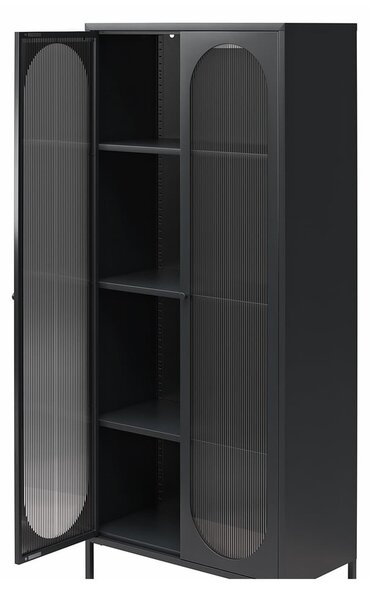 Crna metalna vitrina 80x186x40 cm Luna – Støraa
