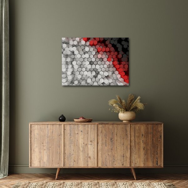 Slika - 3D šesterokotniki (70x50 cm)