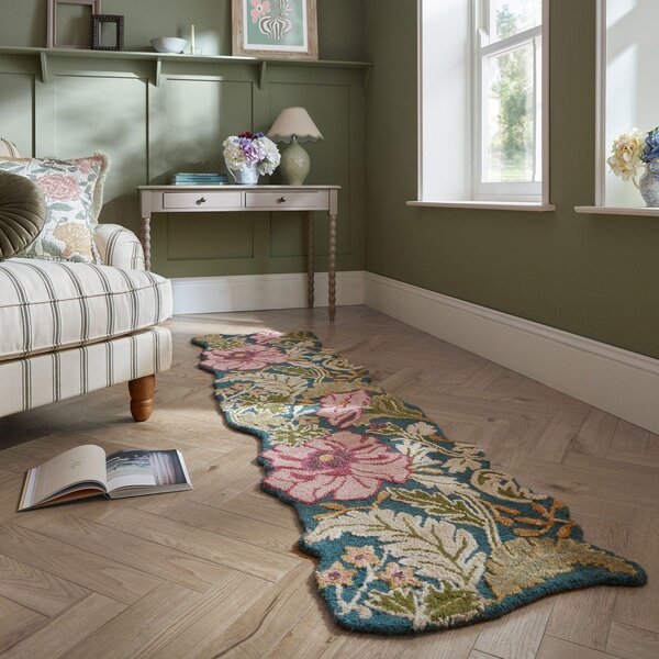 Ručno rađena vunena staza 60x230 cm Daphne Shaped Floral – Flair Rugs