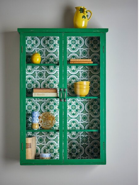 Zelena viseća vitrina od masivne jele 81x122x22 cm Hazem – Bloomingville