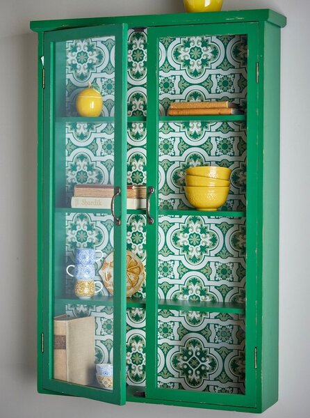 Zelena viseća vitrina od masivne jele 81x122x22 cm Hazem – Bloomingville