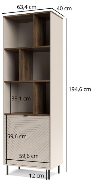 Zondo.hr Regal Eliminados 1 (kašmir + hrast castello) . Akcija -22%. 1116838