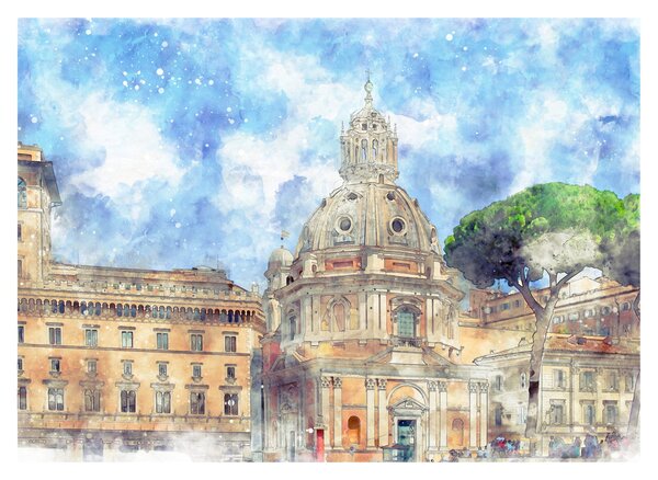 Slika - Cerkev Santa Maria di Loreto, Rim, Italija (70x50 cm)