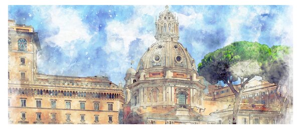 Slika - Cerkev Santa Maria di Loreto, Rim, Italija (120x50 cm)
