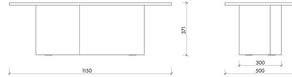 Bež stolić za kavu s pločom stola u dekoru hrasta 50x115 cm Looi – noo.ma
