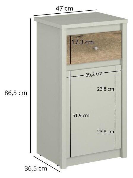Komoda Kodro 3 (kašmir + hrast evoke)