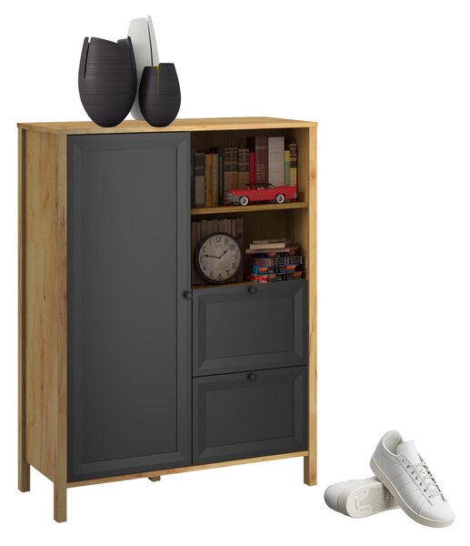 Zondo.hr Regal Bruselas (hrast craft zlatni + crna) . Akcija -22%. 1116780
