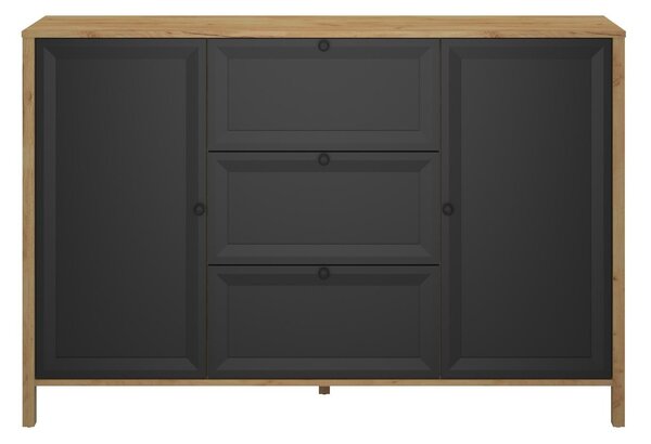 Zondo.hr Komoda Bruselas 2 (hrast craft zlatni + crna) . Akcija -24%. 1116782