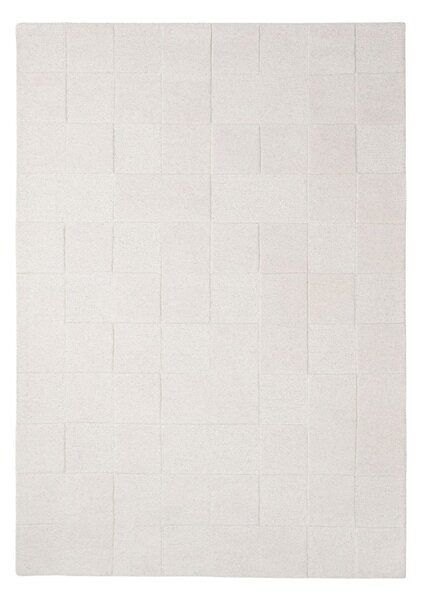Ručno rađen vunen tepih boje slonovače 160x230 cm Checkerboard – Flair Rugs