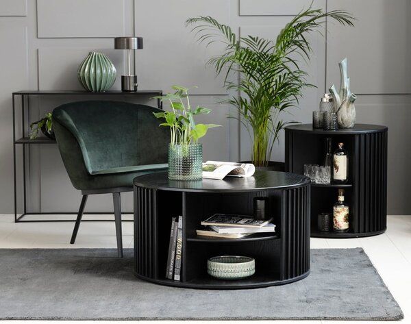 Crni okrugli stolić ø 85 cm Siena - Unique Furniture