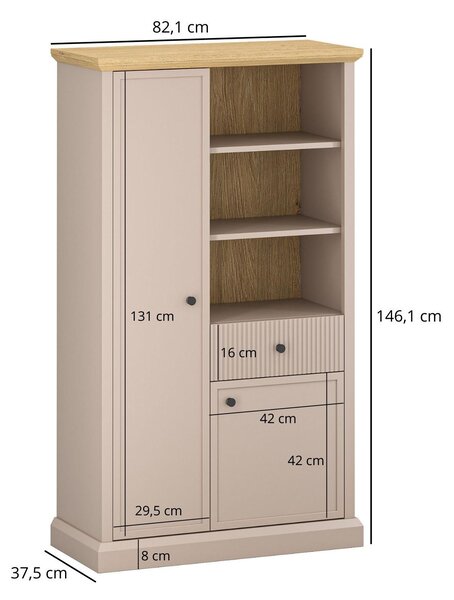 Zondo.hr Regal Indices (taupe + kameni hrast) . Akcija -21%. 1116865