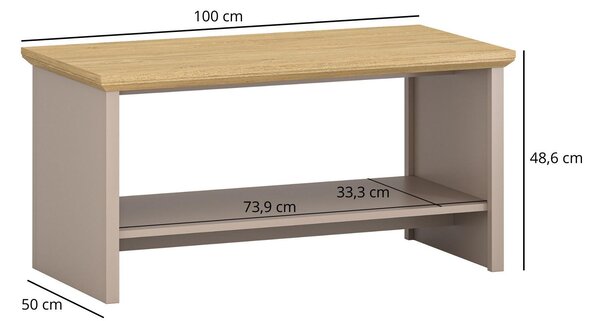 Stolić za kavu Indices (taupe + kameni hrast)