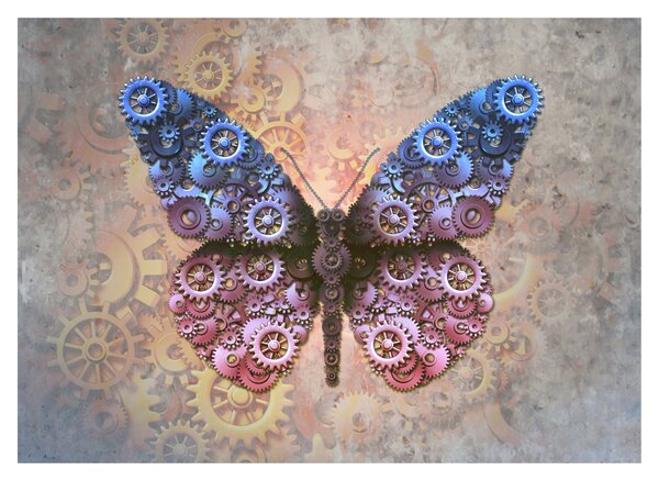 Slika - Steampunk metulj (70x50 cm)