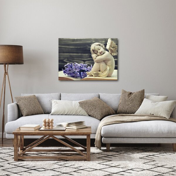 Slika angela z rožo (70x50 cm)