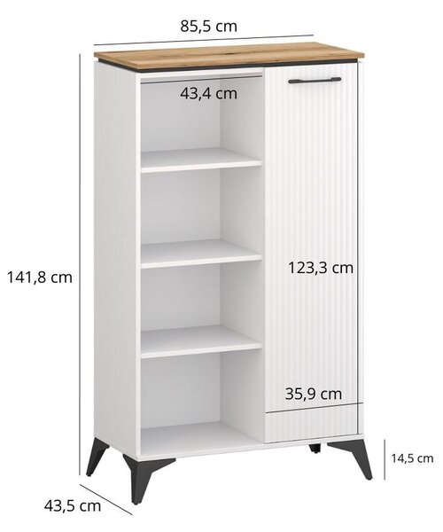 Zondo.hr Regal Vejares (bijela + hrast evoke) . Akcija -21%. 1116994