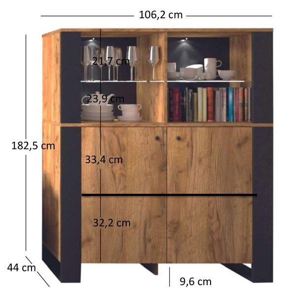 Zondo.hr Vitrina Wendigo (hrast craft zlatni) . Akcija -21%. 1116996