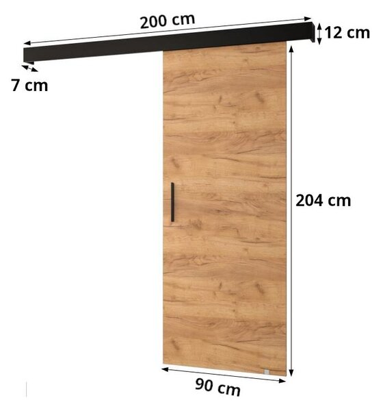 Klizna vrata 90 cm Sharlene Y (bijela mat + crna)