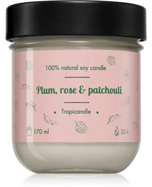 Tropicandle Plum, Rose & Patchouli mirisna svijeća 170 ml