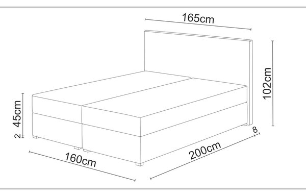 Bračni krevet Boxspring 140 cm Fade 4 (bež) (s madracem i prostorom za odlaganje)