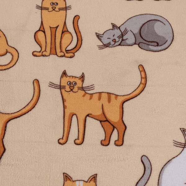 Plahta mikropliš COLORED CATS 90x200 cm krem boje
