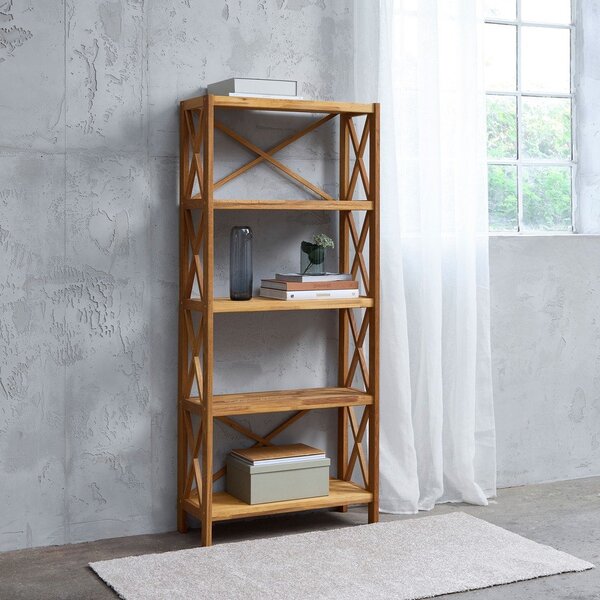 Regal od punog hrasta u prirodnoj boji 70x161 cm X-Shelf – Unique Furniture